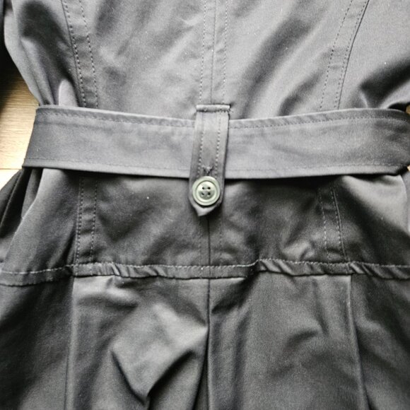 Anthropologie navy blue trench ruffle collar jacket coat women's size 2 - Picture 9 of 11